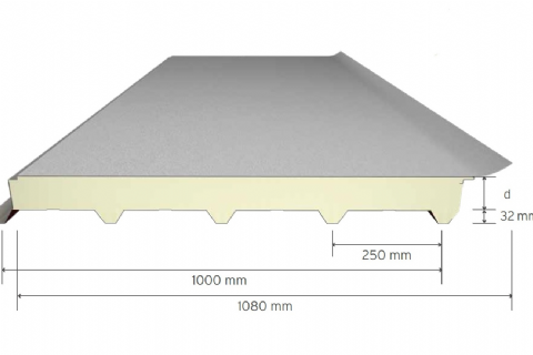 5 Ribs Membrane Roof Panel-Single Sheet